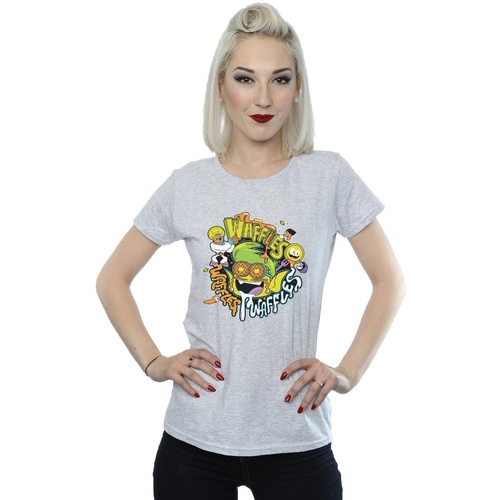 textil Mujer Camisetas manga larga Dc Comics Teen Titans Go Waffle Mania Gris