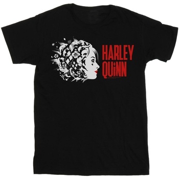 textil Mujer Camisetas manga larga Dc Comics The Suicide Squad Harley Quinn Stencil Logo Negro