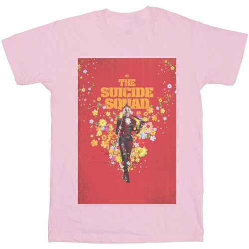 textil Mujer Camisetas manga larga Dc Comics The Suicide Squad Harley Quinn Poster Rojo