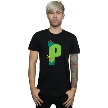 textil Hombre Camisetas manga larga Disney Alphabet P Is For Peter Pan Negro