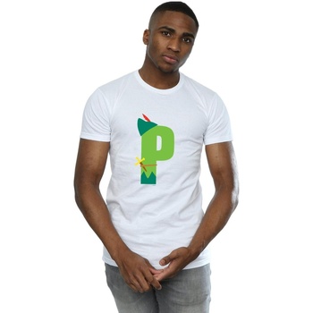 textil Hombre Camisetas manga larga Disney Alphabet P Is For Peter Pan Blanco