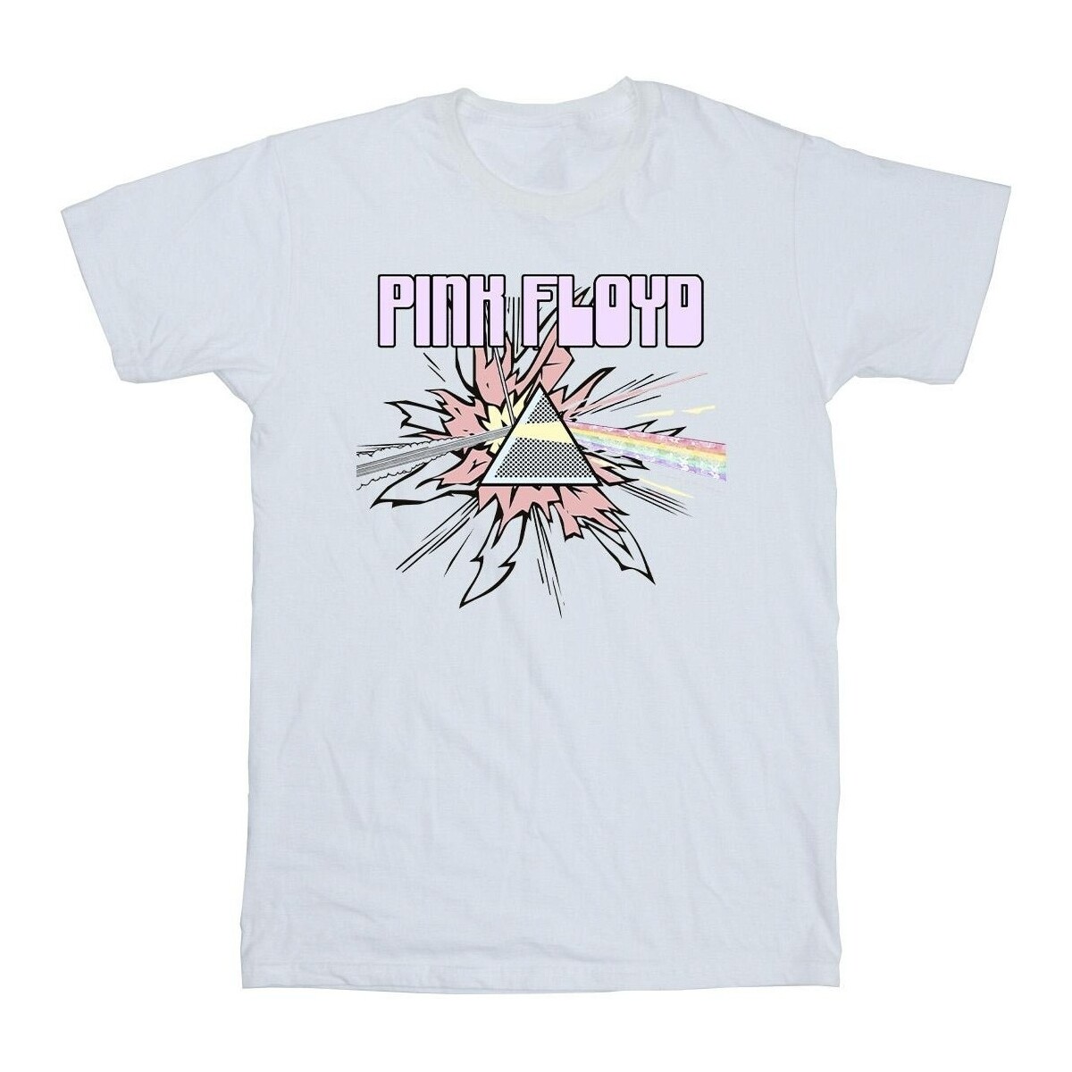 textil Hombre Camisetas manga larga Pink Floyd Pastel Triangle Blanco