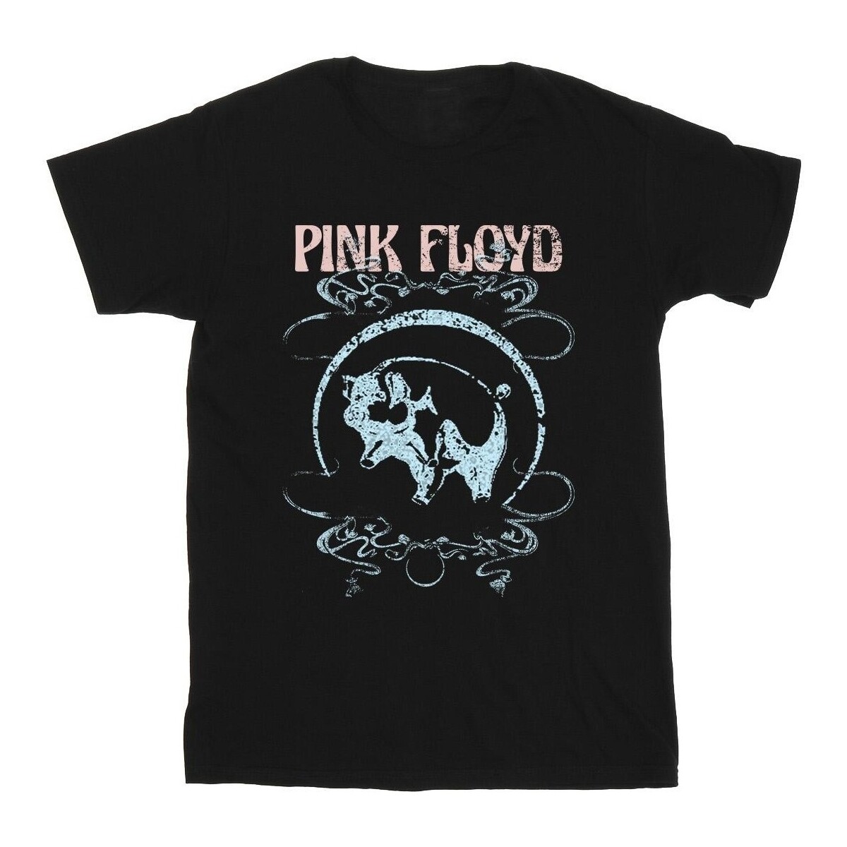 textil Hombre Camisetas manga larga Pink Floyd Pig Swirls Negro