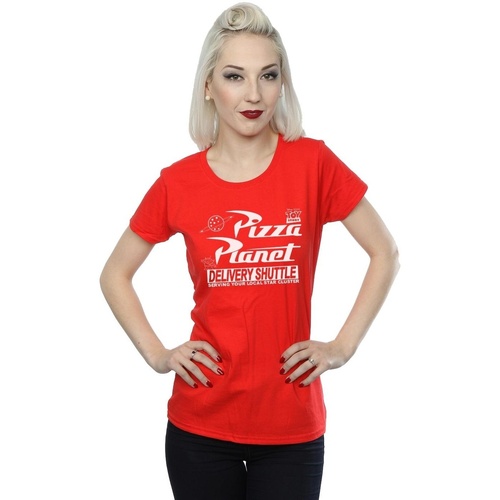 textil Mujer Camisetas manga larga Disney Toy Story Pizza Planet Logo Rojo