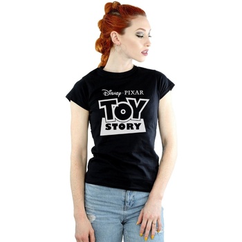 textil Mujer Camisetas manga larga Disney Toy Story Logo Outline Negro