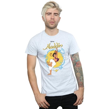 textil Hombre Camisetas manga larga Disney Aladdin Rope Swing Gris