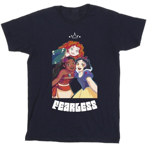 textil Hombre Camisetas manga larga Disney Princess Fearless Azul
