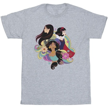 textil Hombre Camisetas manga larga Disney Princess Mulan Jasmine Snow White Gris