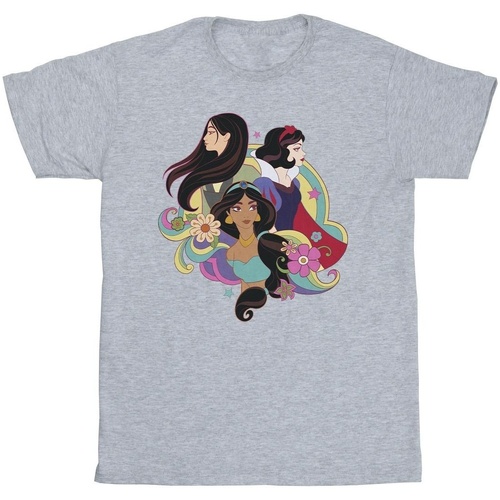 textil Hombre Camisetas manga larga Disney Princess Mulan Jasmine Snow White Gris