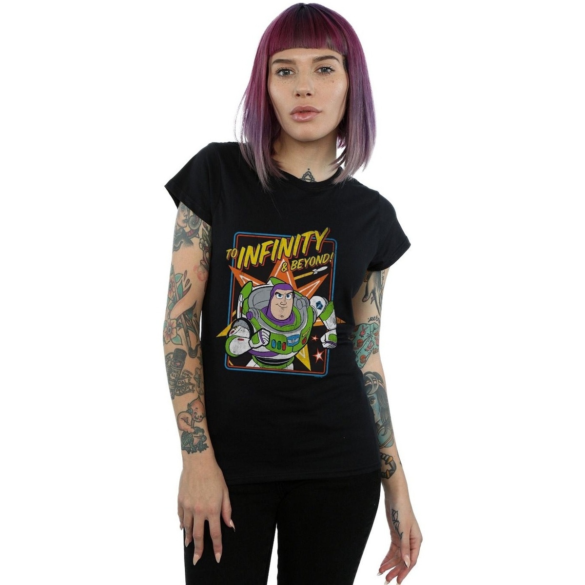textil Mujer Camisetas manga larga Disney Toy Story 4 Buzz To Infinity Negro