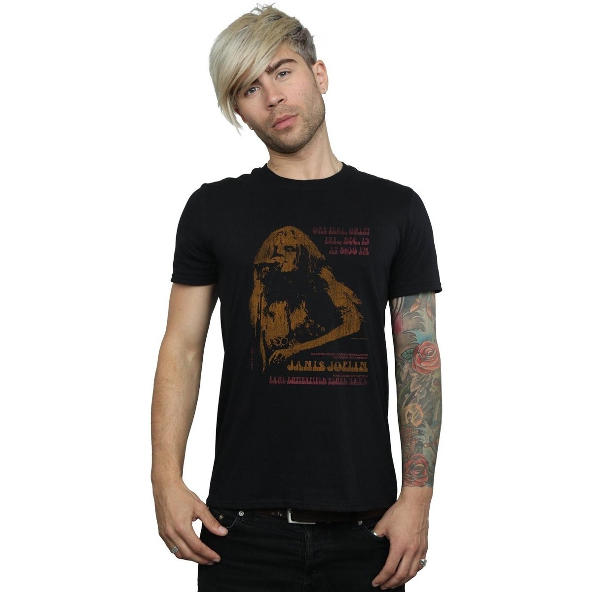 textil Hombre Camisetas manga larga Janis Joplin Madison Square Garden Negro