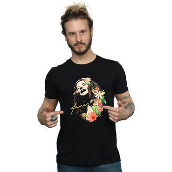 textil Hombre Camisetas manga larga Janis Joplin Floral Pattern Negro