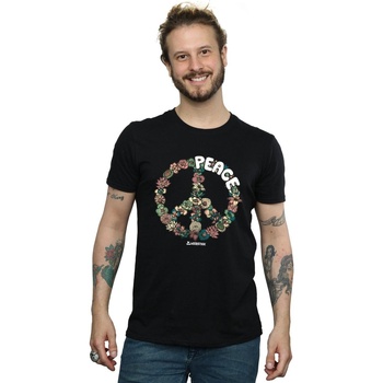 textil Hombre Camisetas manga larga Woodstock Floral Peace Negro