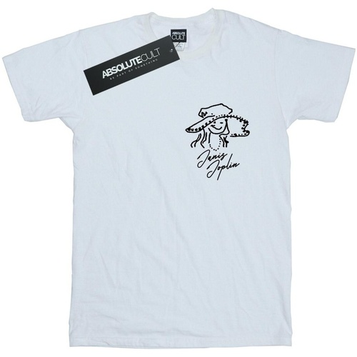 textil Hombre Camisetas manga larga Janis Joplin Outline Sketched Blanco
