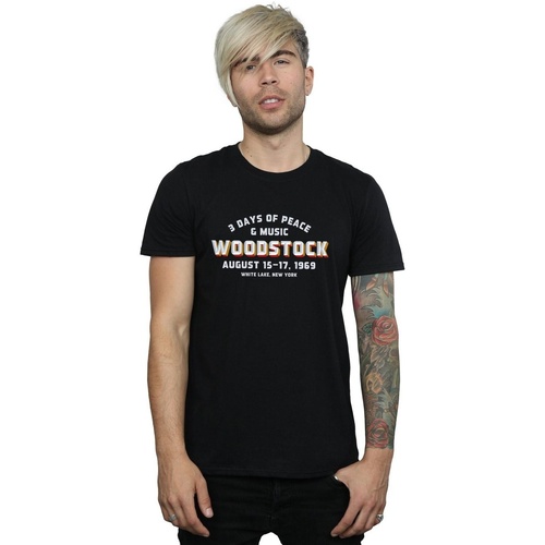 textil Hombre Camisetas manga larga Woodstock Varsity 1969 Negro