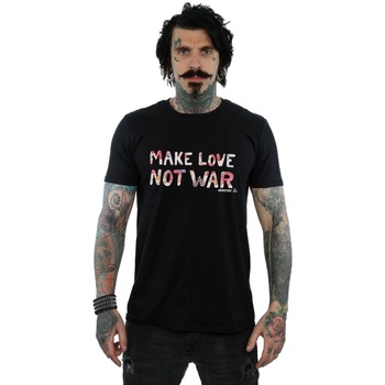 textil Hombre Camisetas manga larga Woodstock Make Love Not War Floral Negro