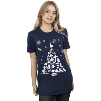 textil Mujer Camisetas manga larga Disney Christmas Tree Azul