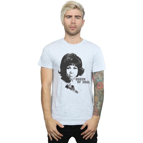 textil Hombre Camisetas manga larga Aretha Franklin Queen Of Soul Gris