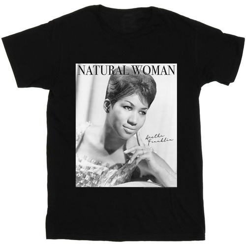 textil Hombre Camisetas manga larga Aretha Franklin Natural Woman Negro