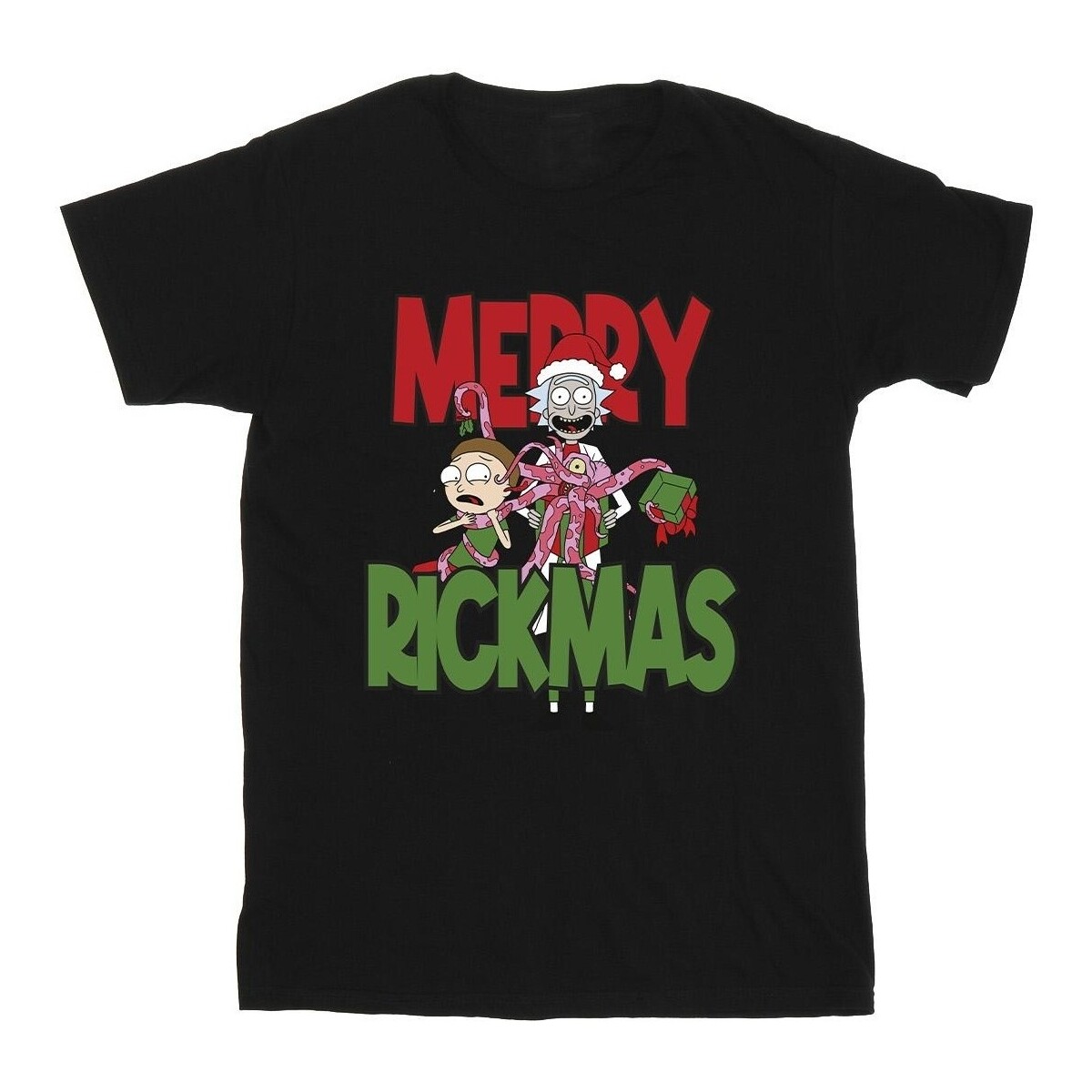 textil Hombre Camisetas manga larga Rick And Morty Merry Rickmas Negro