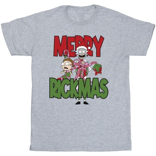 textil Hombre Camisetas manga larga Rick And Morty Merry Rickmas Gris