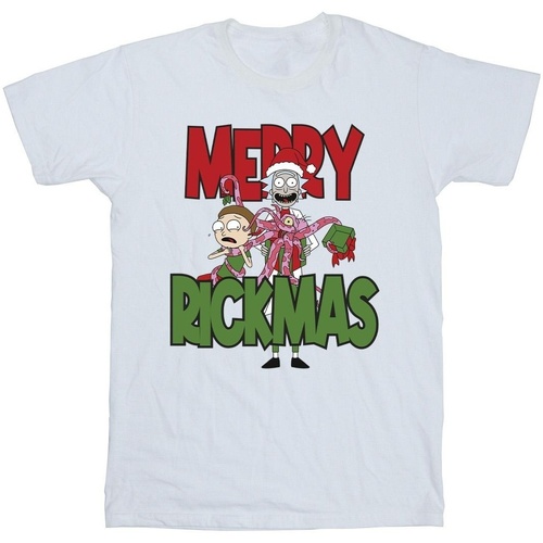 textil Hombre Camisetas manga larga Rick And Morty Merry Rickmas Blanco