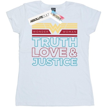 textil Mujer Camisetas manga larga Dc Comics Wonder Woman 84 Truth Love And Justice Blanco