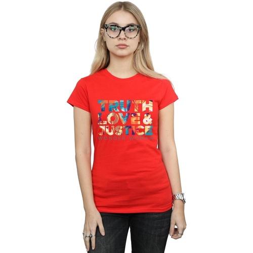 textil Mujer Camisetas manga larga Dc Comics  Rojo