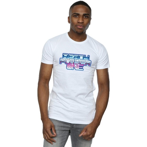 textil Hombre Camisetas manga larga Ready Player One Gradient Logo Blanco