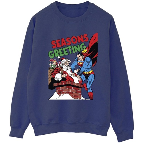 textil Hombre Sudaderas Dc Comics Superman Santa Comic Azul
