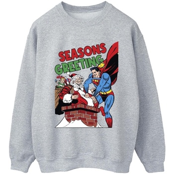 textil Hombre Sudaderas Dc Comics Superman Santa Comic Gris