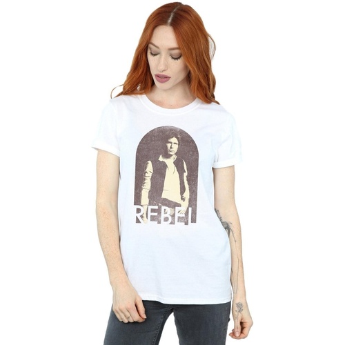 textil Mujer Camisetas manga larga Disney Han Solo Rebel Blanco