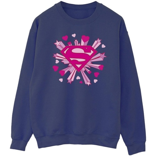 textil Hombre Sudaderas Dc Comics Superman Pink Hearts And Stars Logo Azul
