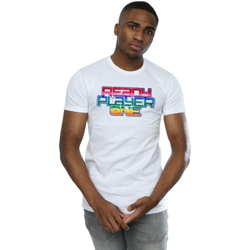 textil Hombre Camisetas manga larga Ready Player One Rainbow Logo Blanco