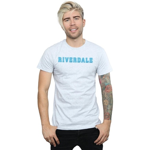 textil Hombre Camisetas manga larga Riverdale Neon Logo Gris