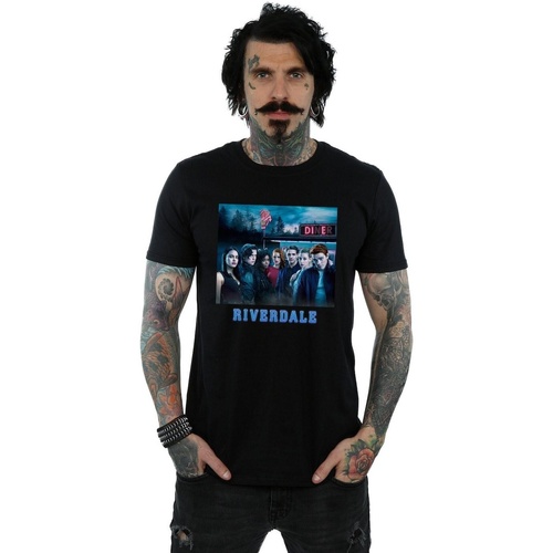textil Hombre Camisetas manga larga Riverdale Diner Poster Negro