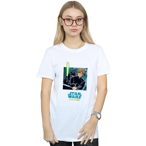 textil Mujer Camisetas manga larga Disney Vader And Luke Anime Blanco