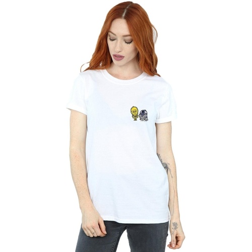 textil Mujer Camisetas manga larga Disney Resistance Droids Chest Print Blanco