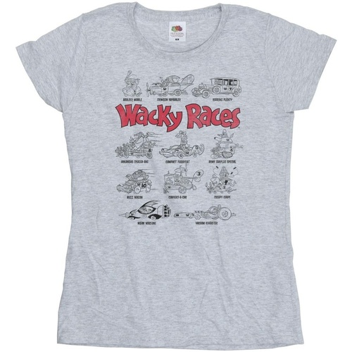 textil Mujer Camisetas manga larga Wacky Races Car Lineup Gris