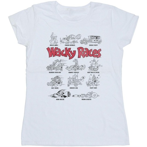 textil Mujer Camisetas manga larga Wacky Races Car Lineup Blanco