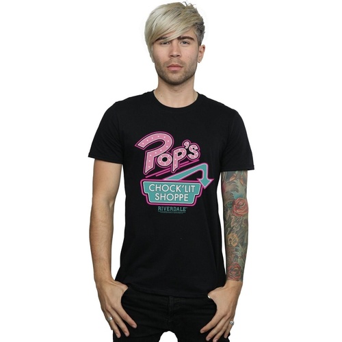 textil Hombre Camisetas manga larga Riverdale Pops Logo Negro