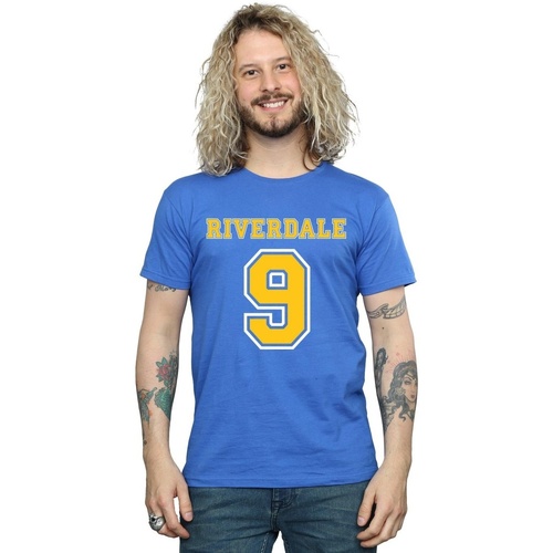 textil Hombre Camisetas manga larga Riverdale Nine Logo Azul
