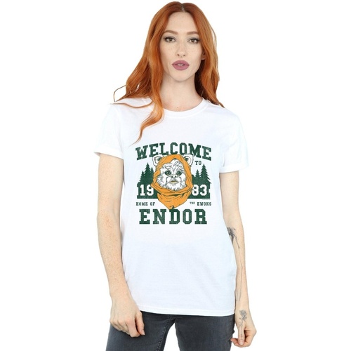 textil Mujer Camisetas manga larga Disney Endor Camp Blanco