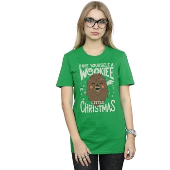 textil Mujer Camisetas manga larga Disney Wookiee Little Christmas Verde