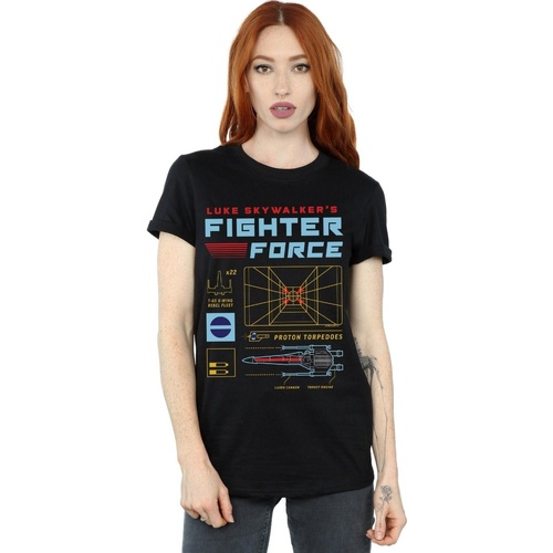 textil Mujer Camisetas manga larga Disney Luke Skywalker's Fighter Force Negro