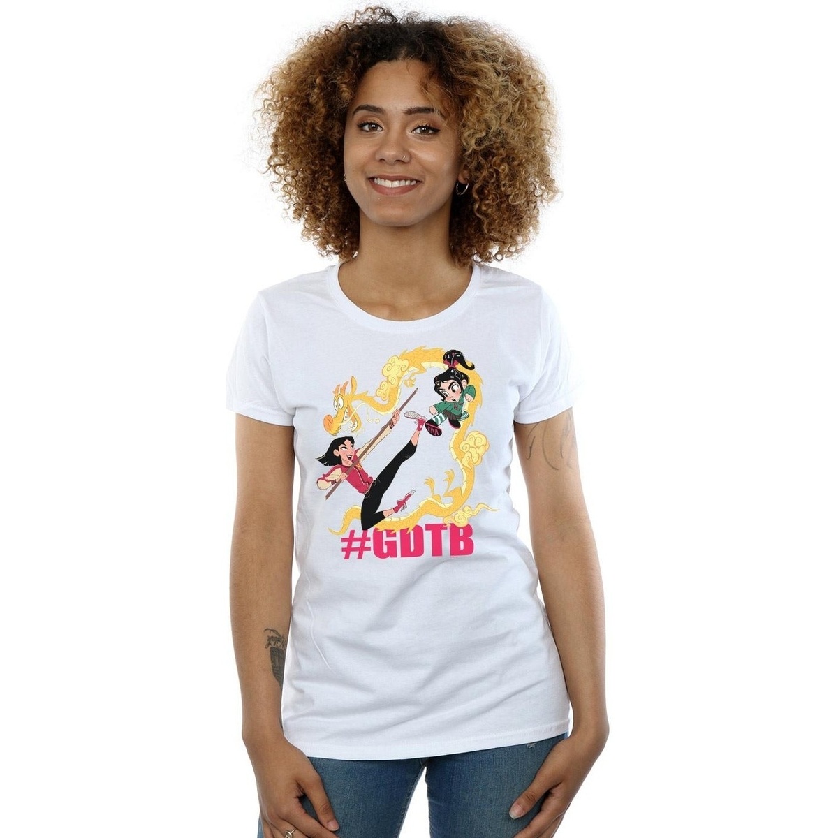textil Mujer Camisetas manga larga Disney Wreck It Ralph Mulan And Vanellope Blanco