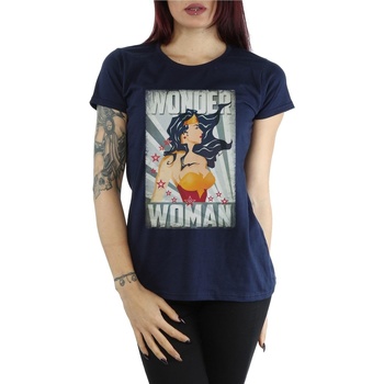 textil Mujer Camisetas manga larga Dc Comics Wonder Woman Poster Azul
