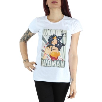 textil Mujer Camisetas manga larga Dc Comics Wonder Woman Poster Blanco