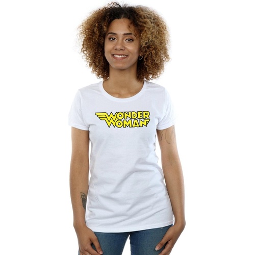 textil Mujer Camisetas manga larga Dc Comics Wonder Woman Winged Logo Blanco