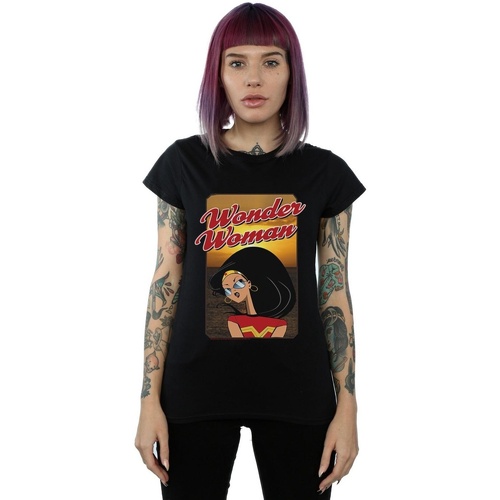 textil Mujer Camisetas manga larga Dc Comics Wonder Woman Sunset Negro